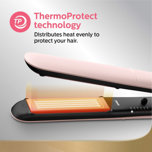 Philips Hair Straightener | Kerashine Ceramic Plates with Silkprotect Technology | Pink | BHS378/10