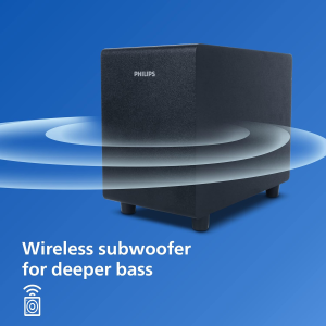 PHILIPS Soundbar | 2.1CH | 140W | Bluetooth with Wireless Subwoofer Powerful Bass | TAB5305/94