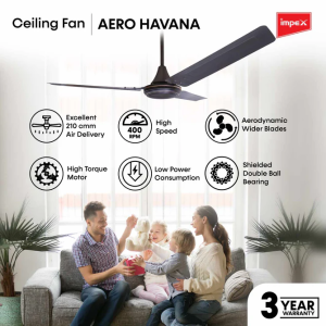 IMPEX AERO HAVANA High Speed Ceiling Fan | 1200mm | Smoke Brown