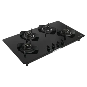 Faber Ultima Plus AI Toughened Glass Automatic Electric Hob | 4 Burner | Premium Quality Knob | Black | HT904 CRS BR CI