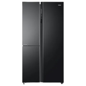 Haier 598 L Side by Side Refrigerator | 3 Star | Frost Free | Black Glass | HRT-683KGU1