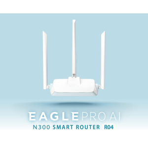 D Link R04 N300 Eagle Pro AI Router | Advance Parental Control with Voice Control Assistant | White