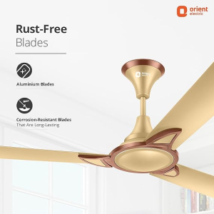 Orient Electric Kiara Shine High Speed Ceiling Fan | 1200 mm | 3 Blade | Chocolate Gold