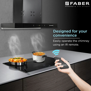 Faber Hood Cygnus | 1400m3/hr | Ducted Auto Clean Wall Mounted Chimney with Odor Sensor | Black | 3D 75 IN HC SC FL BK