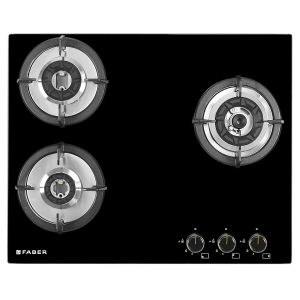 Faber HOB SUPERIA HT653 BR AI Glass Automatic Hob | 3 Burner