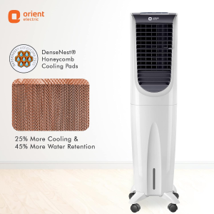 Orient Ultimo Tower Air Cooler with Remote | Honeycomb Pads |  55L | White | CT5502HR