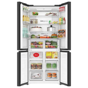 Haier Frost Free French Door Convertible Refrigerator | 520 L | Black Glass | HRB-600KGU1