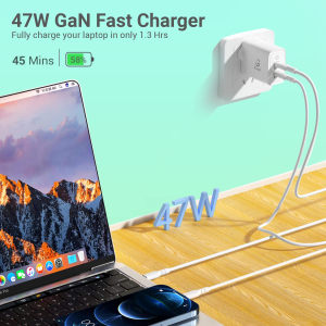 iGear Wall Charger | 47 W GaN | 3 A | White