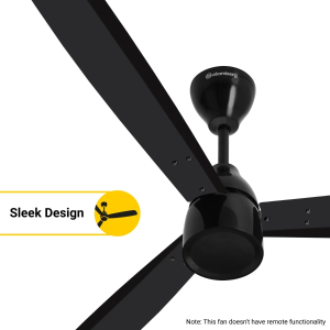 Atomberg Renesa Prime Ceiling Fan | 1200 mm | 3 Blade | BLDC Ceiling Fan with Remote Control & LED Indicators | Gloss Black