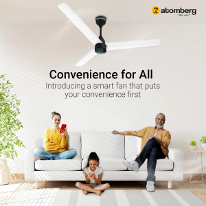 Atomberg Renesa Smart BLDC Ceiling Fan | Remote Control & LED Indicators | 1200 mm | 5 Star | White & Black