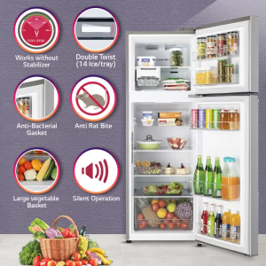 LG  Double Door Refrigerator | 246 L | 3 Star | Shiny Steel | GL-T262TPZX APZZEBN