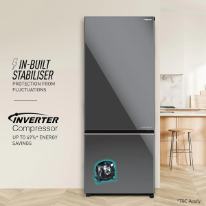 Panasonic Double Door Bottom Mount Refrigerator | 357 L | 2 Star | Prime Convertible 6 Stage Smart Inverter Frost-Free | NR-BK418BGMN