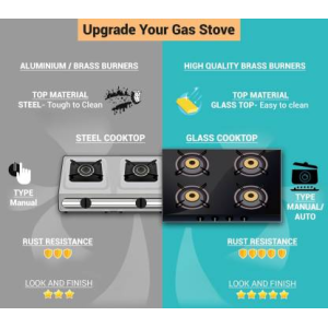 Butterfly Duo Glass Manual Gas Stove | 2 Burners