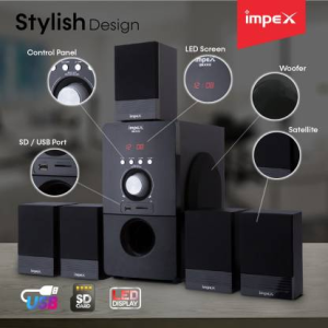 Impex 5.1 Bravo 100 W Multimedia Bluetooth Speaker System | Black