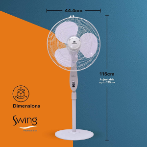 HAVELLS Swing Pedestal Fan | 400 mm | 3 Blade | White