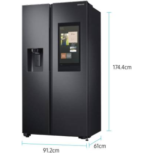 SAMSUNG 657 L Frost Free Side by Side Refrigerator | Gentle Black Matt | RS74T5F01B4/TL