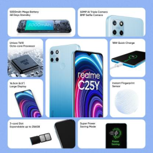 realme C25Y | 64 GB/4 GB RAM | Glacier Blue