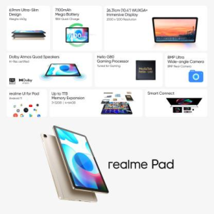 realme Pad 3 GB RAM 32 GB ROM | Wi-Fi+4G Tablet | Gold