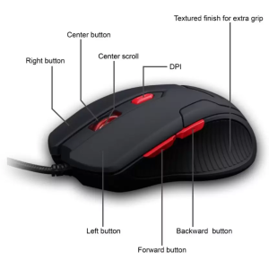 ZEBRONICS Feather Wired Optical Gaming Mouse USB 2.0 | Black