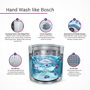 Bosch Washing Machine | WOE753M0IN | 7.5 Kg | Fully Automatic Top Load Washing Machine | Maroon