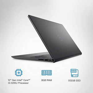 Dell Inspiron 3520 Laptop | D560871WIN9B | 12th Gen Intel Core i5-1235U, Windows 11| 8GB/512GB SSD | 15.6 |  Black