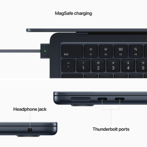 Apple MacBook Air M2 Chip  Laptop | MLY33HN/A | 13.6-inch | 8GB RAM/256 GB SSD/ Display/8-core CPU /macOS | Midnight