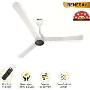 Atomberg Renesa Plus  3 Blade Ceiling Fan | 1200 mm | BLDC Motor with Remote | Pearl White