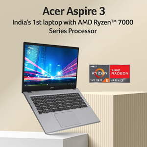 Acer Aspire 3 AMD Ryzen 5 7520U Quad-Core Processor | 15.6 inches | Thin and Light Laptop | A315-24 | 8 GB/ 512 GB SSD/ Windows 11 Home/ MS Office |  Pure Silver