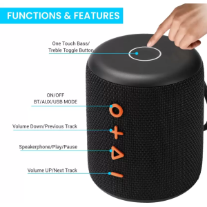 Portronics Sound Drum Plus  Bluetooth Speaker | 15 W | Black