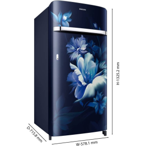 SAMSUNG 189 L Frost Free Single Door 5 Star Refrigerator  | Midnight Blossom Blue |refr RR21C2G25UZ/HL