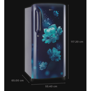 LG 190 L Direct Cool Single Door 3 Star Refrigerator with Base Drawer | GL-B201ABCD | Blue Quartz