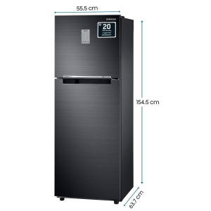 Samsung Digital Inverter Frost-Free Double Door Refrigerator | 236L | 3 Star | Convertible 3 In 1 | Luxe Black | RT28C3733BX/HL