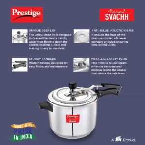 Prestige Svachh Nakshatra Plus Induction Bottom Pressure Cooker | 5 L | Aluminium | 10734