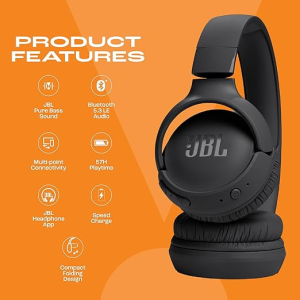 JBL Tune 520BT | Wireless On Ear Headphones | JBLT520BTBLK RS | Black