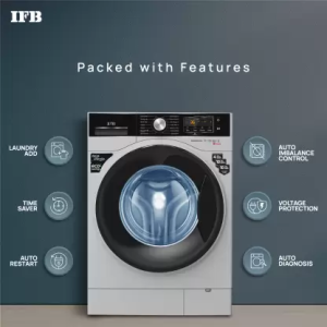 IFB | SENATOR SXS 8012 | 8 kg Steam Wash | Fully Automatic | Front Load Washing Machine with In-built Heater | Silver