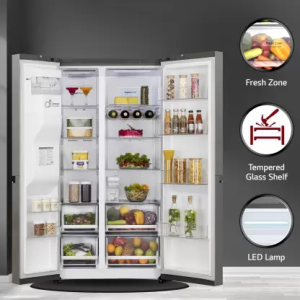 LG  GL-L257CPZX | Frost Free Side by Side Refrigerator with Smart Inverter Compressor | 635 L