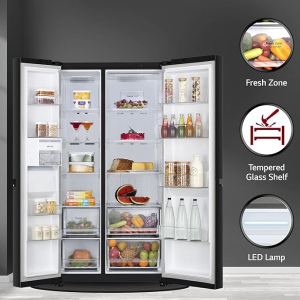 LG Side by Side Refrigerator with Smart Diagnosis | 655 L | GL-B257EESX | Ebony Sheen