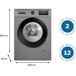 BOSCH Fully Automatic Front Load Washing Machine with In-built Heater | 8 Kg | WAJ2846PIN | Grey