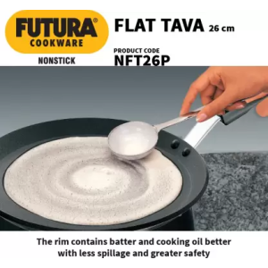 Hawkins Futura Nonstick Flat Tava | 26 cm | 4.88 mm | Black | NFT26P