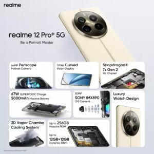 REALME 12 PRO+ 5G | 12GB / 256GB | RMX3840 | NAVIGATOR BEIGE