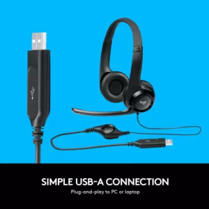 Logitech H390 USB Wired Headset | On the Ear | Black