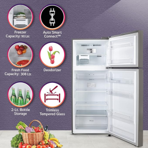 LG Frost-Free Smart Inverter Double Door Refrigerator | 398 L | 2 Star | Shiny Steel | GL-S422SPZY