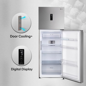 LG Frost-Free Smart Inverter Wi-Fi Double Door Refrigerator | 322 L | 3 Star | Shiny Steel | GL-T342TPZX