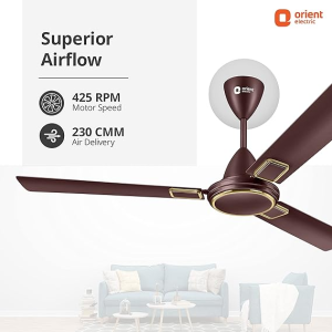 Orient Electric  |  Falcon 425 Deco | 1200 mm |  3 Blade | 1 Star | Ultra High Speed Ceiling Fan | Brown