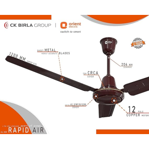 Orient Electric Rapid Air High Speed Ceiling Fan | 1200mm | 48 Inch | Brown