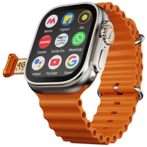 FIRE-BOLTT Oracle Wi-Fi+4G SIM Android OS Wristphone | 49mm Display | In Built GPS | Orange Horizon Strap