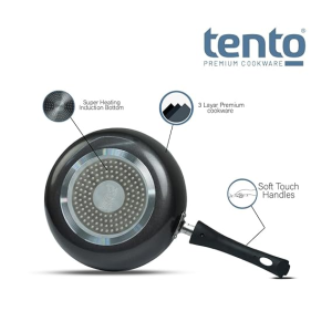 Tento | 4 -Piece | Non-Stick Cookware Set | Black