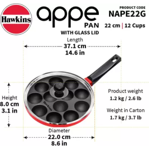 Hawkins 12 Cups | NAPE22G | 1.5 L | 22 cm |  Non-stick | Aluminium