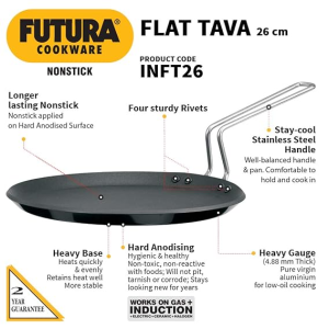 Hawkins Futura Flat Non Stick Tawa | 4.88 mm | 26 cm | INFT26