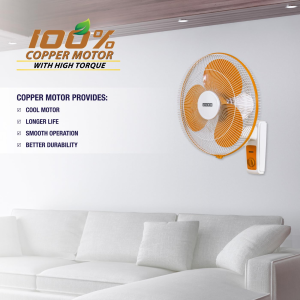 Usha Maxx Air Wall Fan | 400 mm | Orange & White